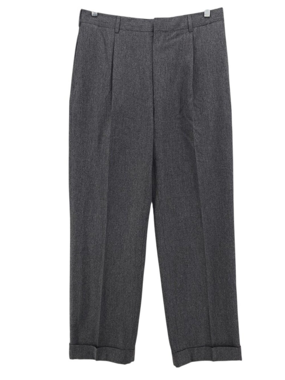 RALPH LAUREN PURPLE LABEL 100% Wool Dress Pants Pleated Cuffed Heather Gray 36